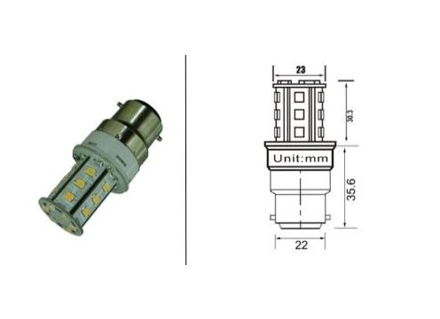 product image for BC22 Bayonet base and 24 LED bulb 12-24v