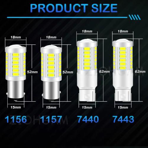 image of LED indicator light bulbs x2. 1156 or 7440. 12v